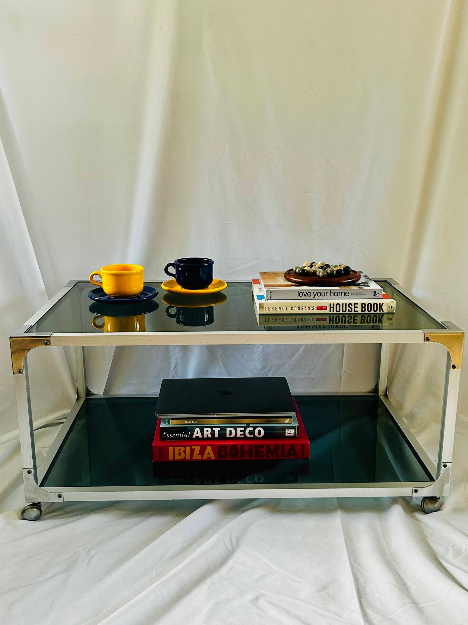 Rare Mid Century Aluminium Framed Glass Coffee Table. - Image 3
