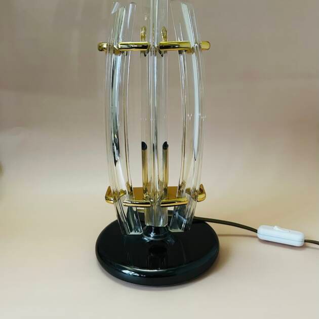 Rare 1970s Vintage Crystal Table Lamp.