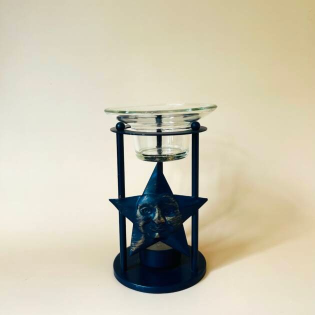 1990s Blue Star ⭐ Tea Light Candle Holder