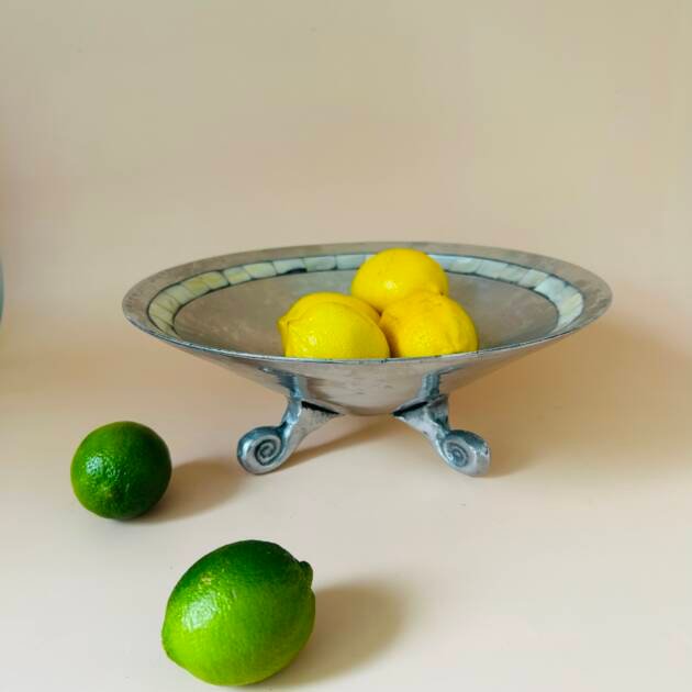 Vintage Mother Of Pearl/Silver Plated Bowl 🥣 🍋 🌀