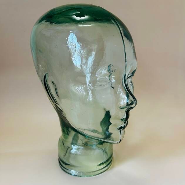 Vintage Recycled Glass Mannequin Head, Made In Spain 🇪🇸