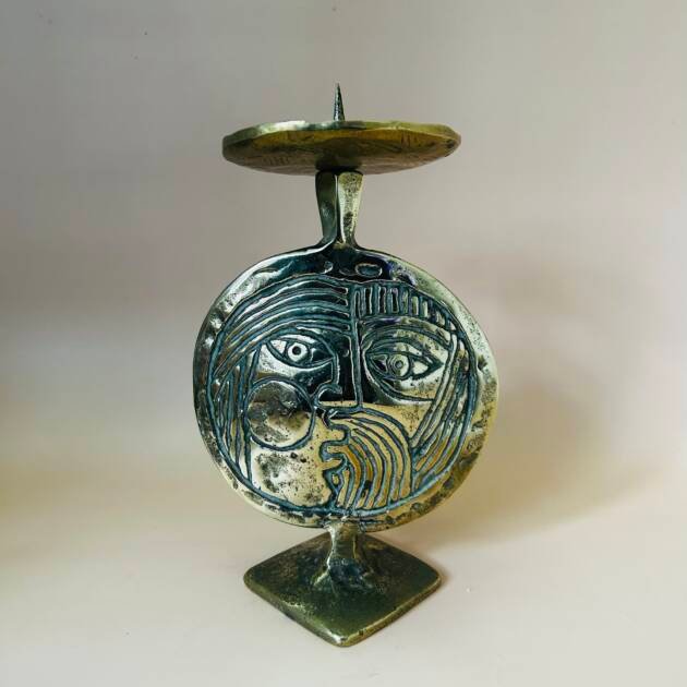 Modernist Bronze Candlestick Holder