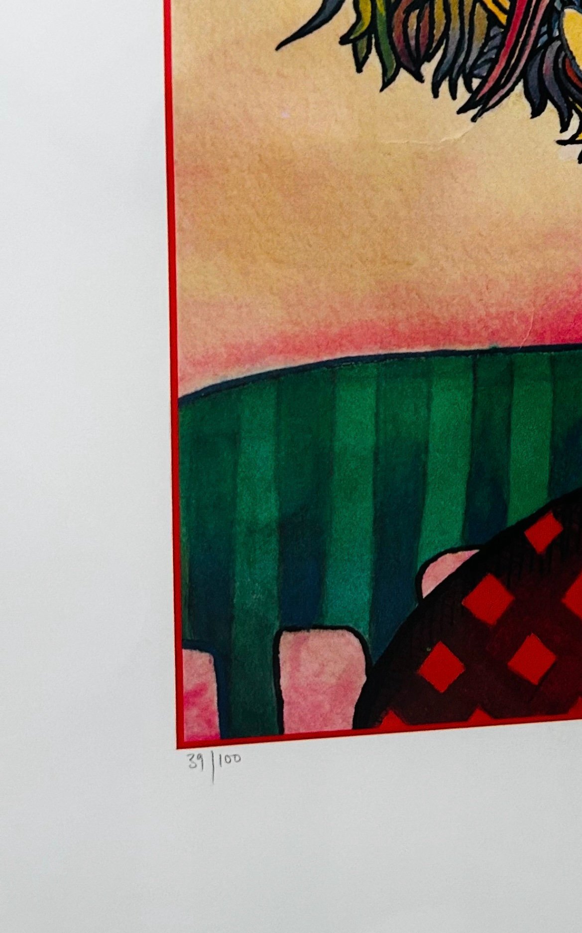 Vintage Framed Art By Michel Berberian “The Dreamer” 1988 - Image 3