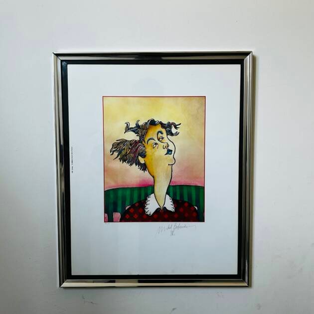 Vintage Framed Art By Michel Berberian “The Dreamer” 1988