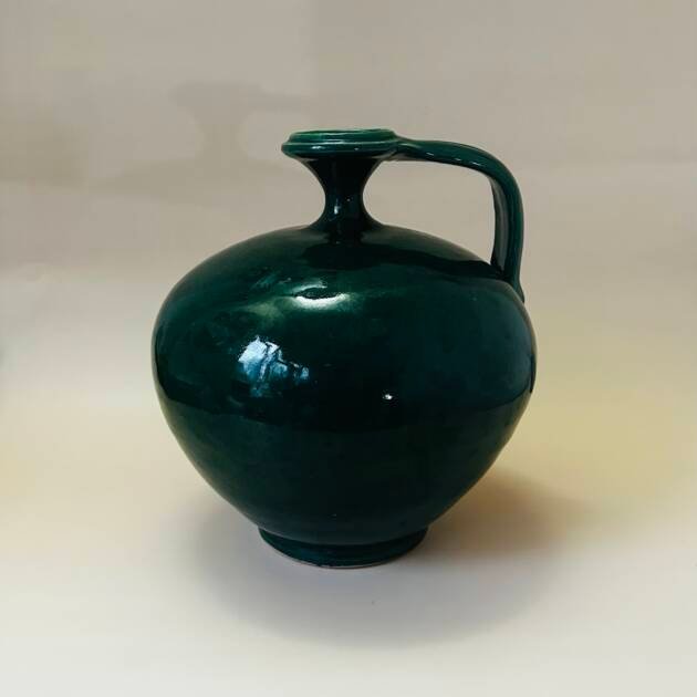 Vintage Green Glazed Pottery Vase. Made in Spain 🇪🇸