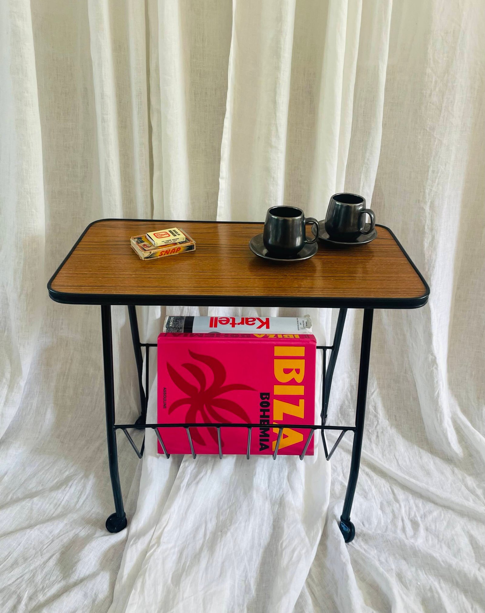 RARE Mid Century Trolley Magazine Rack, 1960s - Image 2