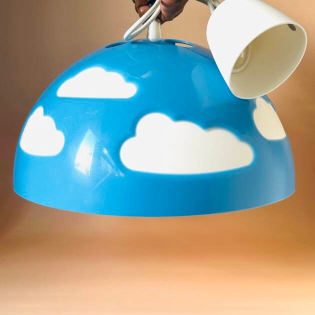Vintage IKEA Skojig Blue Cloud-Shaped Ceiling Light