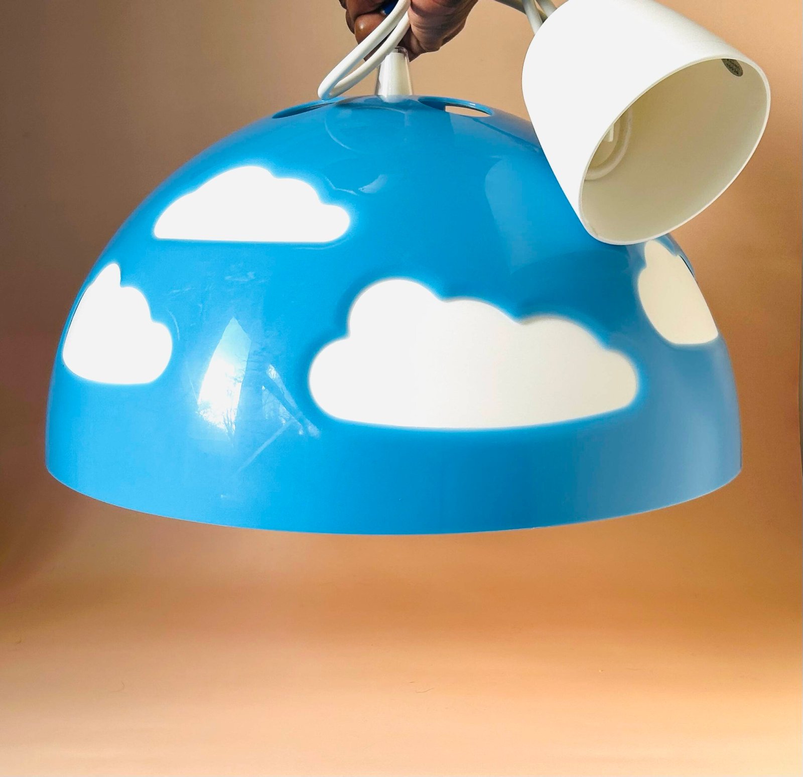 Vintage IKEA Skojig Blue Cloud-Shaped Ceiling Light