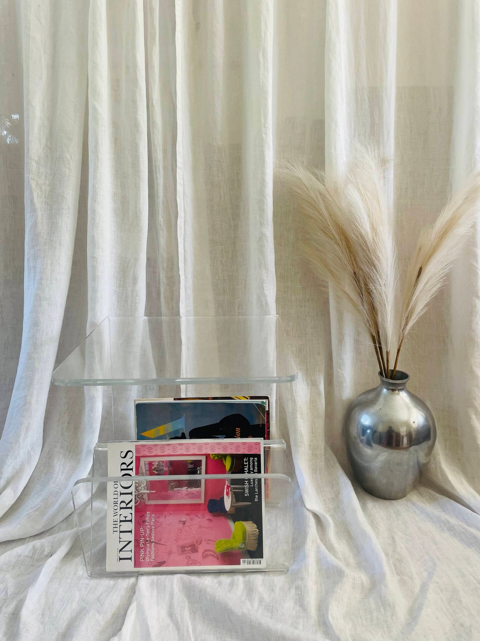 Vintage Acrylic Magazine Rack/Side Table. - Image 2