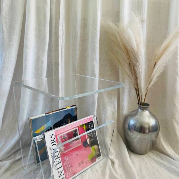 Vintage Acrylic Magazine Rack/Side Table.