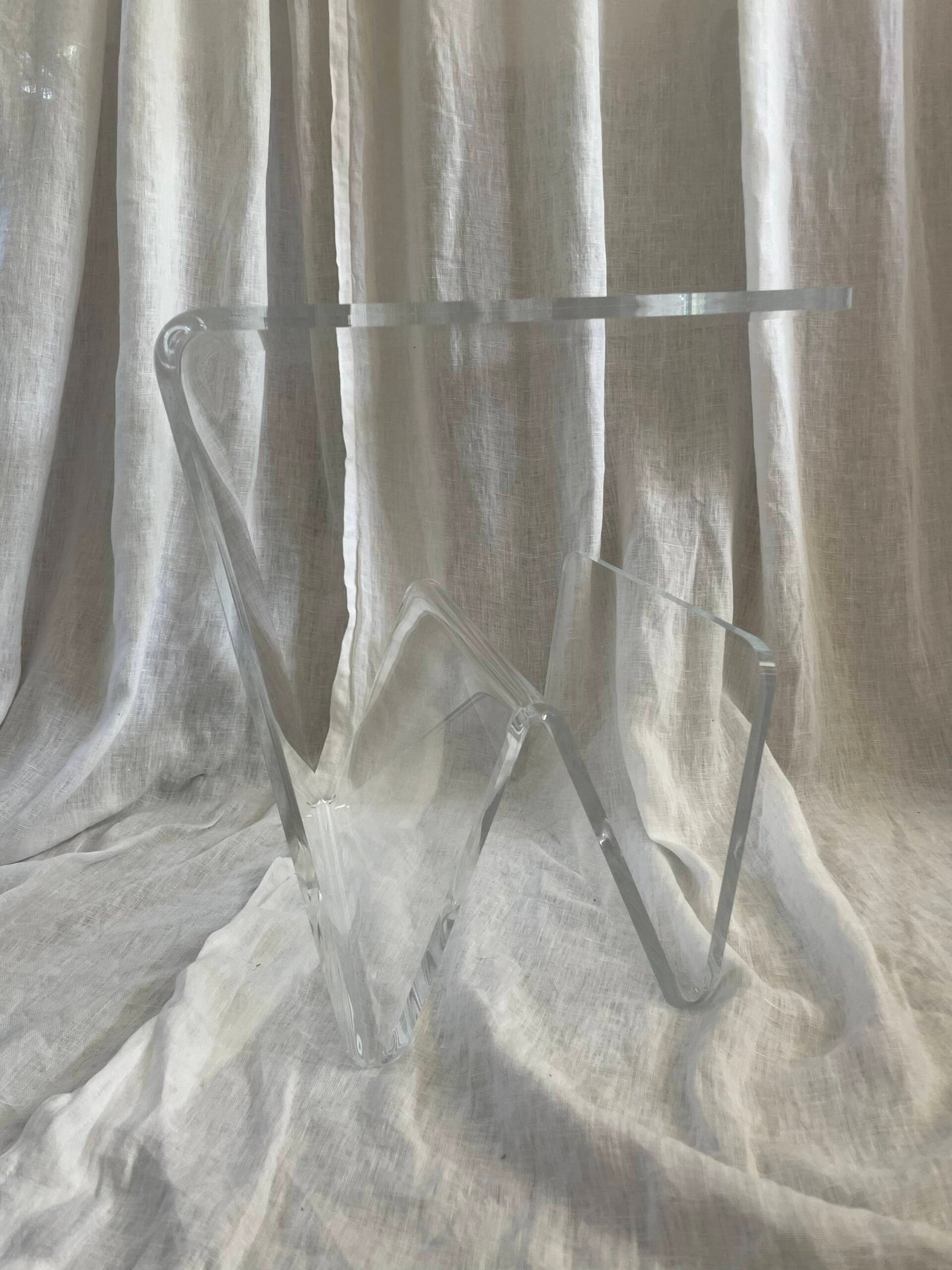 Vintage Acrylic Magazine Rack/Side Table. - Image 4