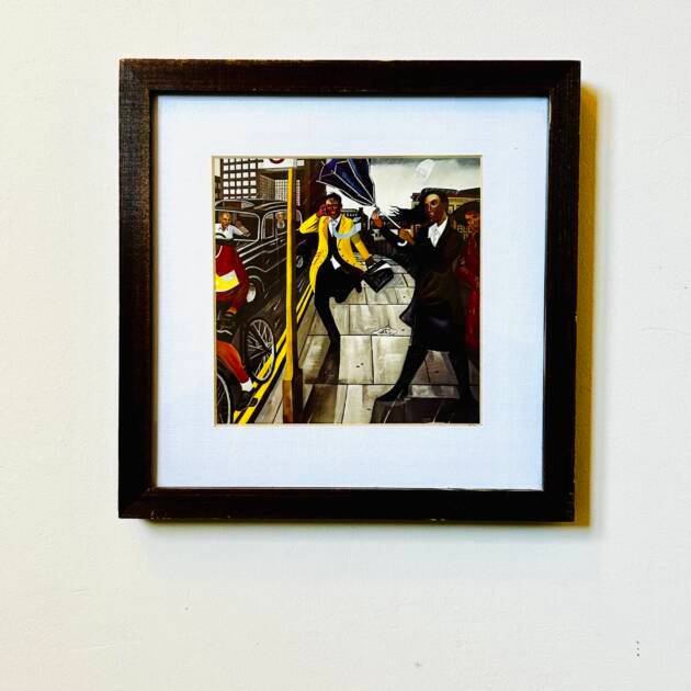 Contemporary painting of a wintry London street scene by Ed Gray (2004)