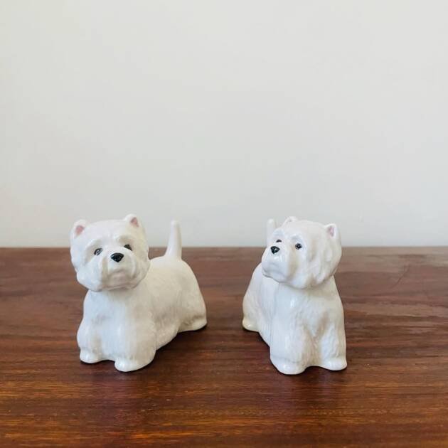 New Quail Handmade Ceramic Westie Salt & Pepper Shakers