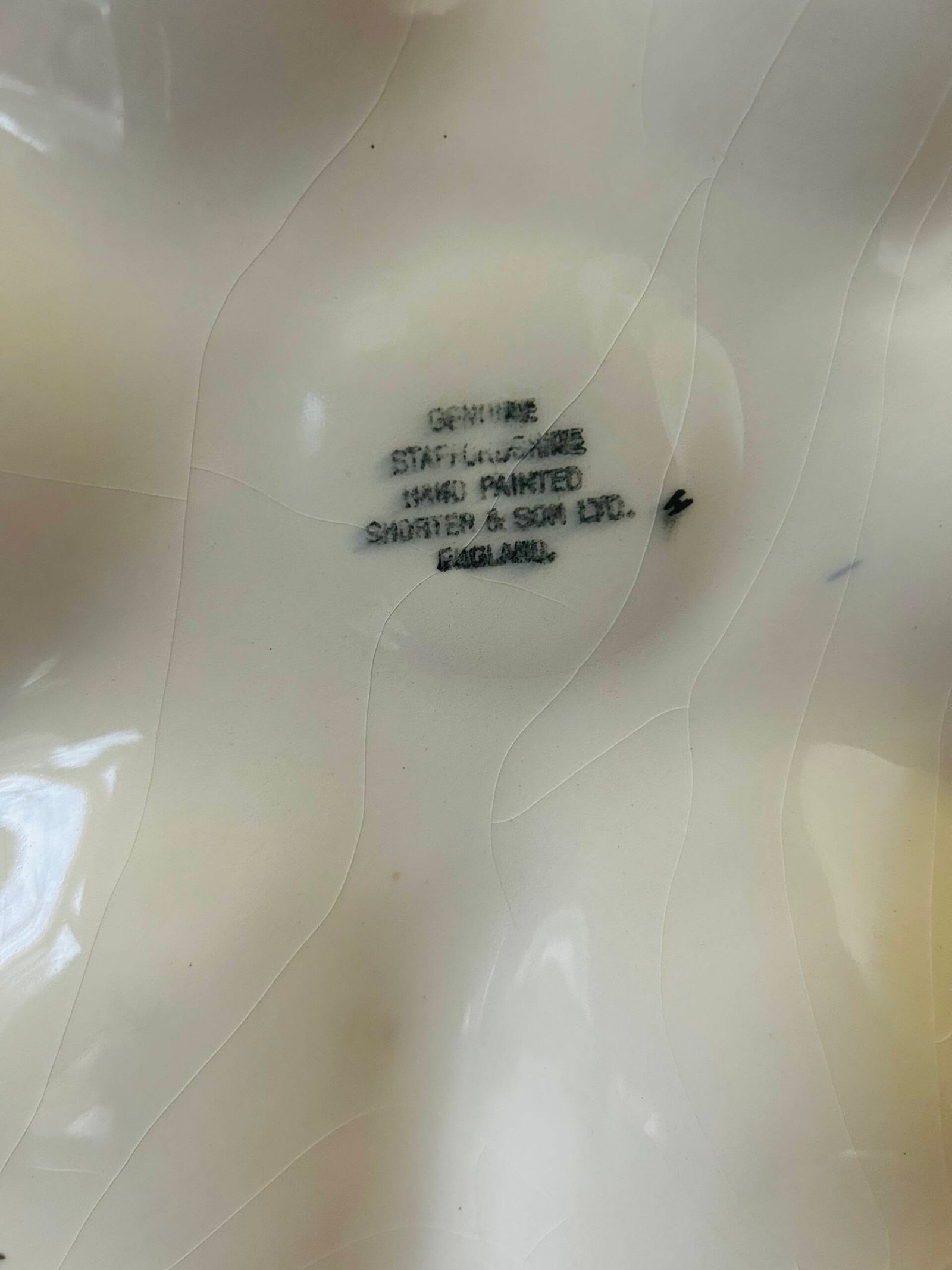 Vintage shorter & son porcelain oyster plate with hand-painted seafood and creamer. - Image 7