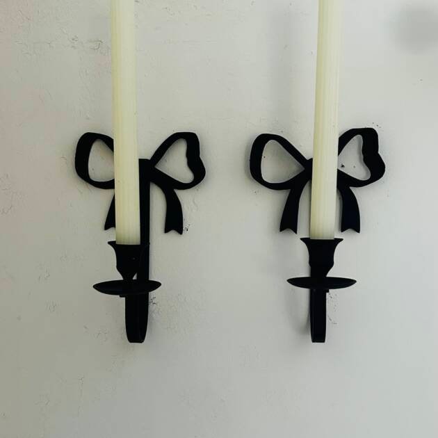 Preloved Bow Wall Sconces Candle Holders 🕯️
