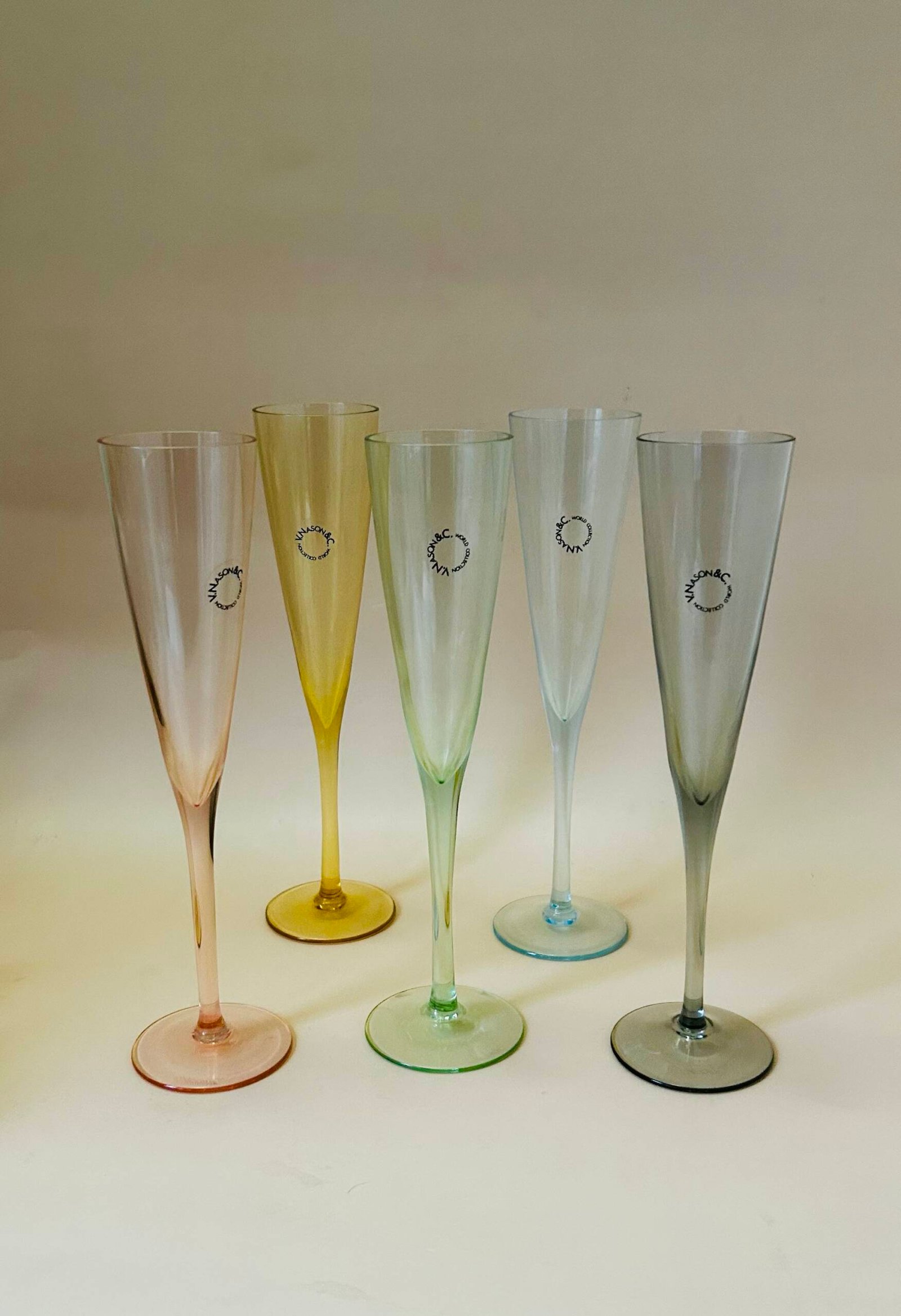 V.Nason & Co World Collection Champagne Glasses Set of 5 🥂(2001) - Image 2