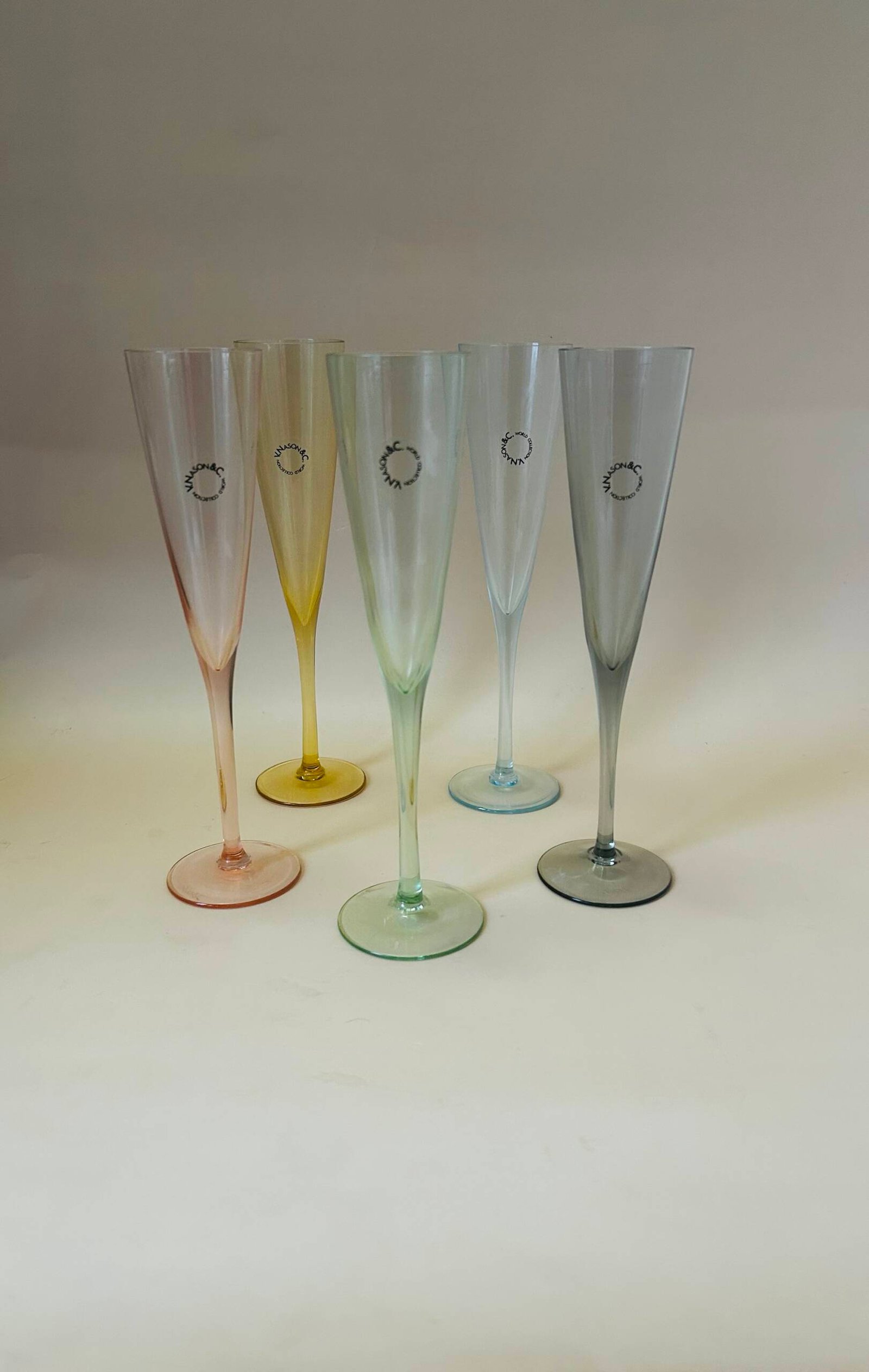 V.Nason & Co World Collection Champagne Glasses Set of 5 🥂(2001)