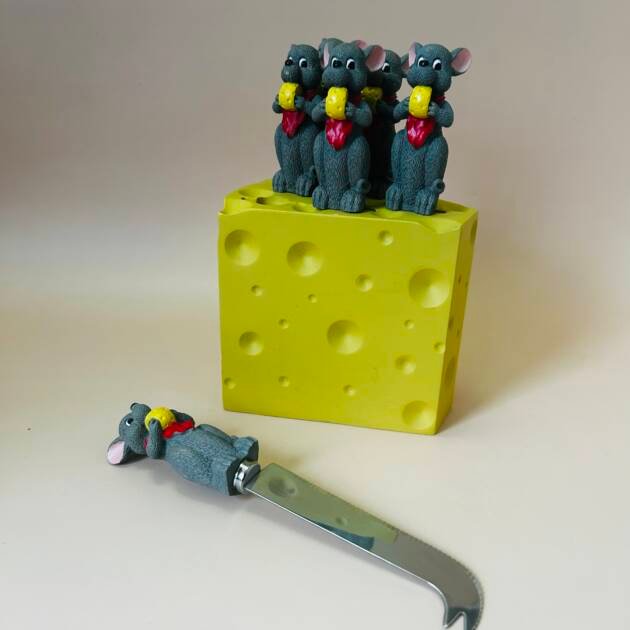 Vintage 1997 Sagaform Cheese Block Knives (Set Of 7)