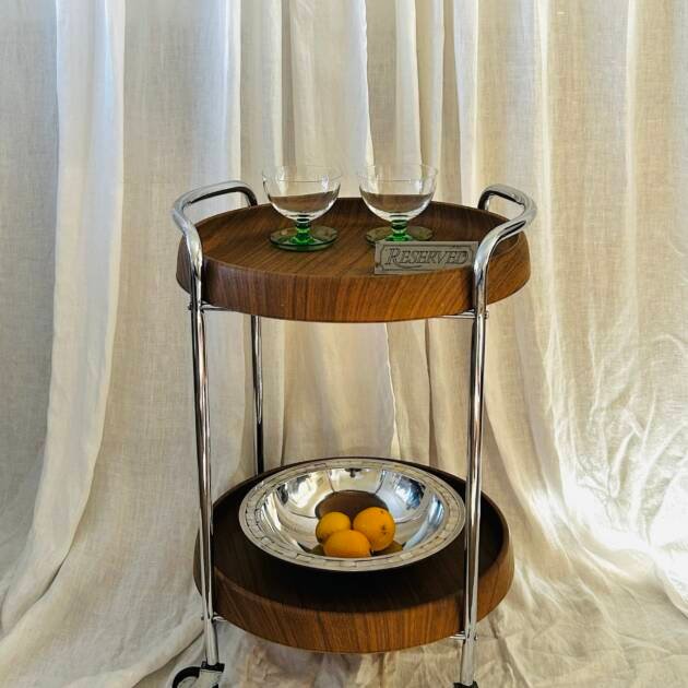 Vintage Two Tier Round Trolley