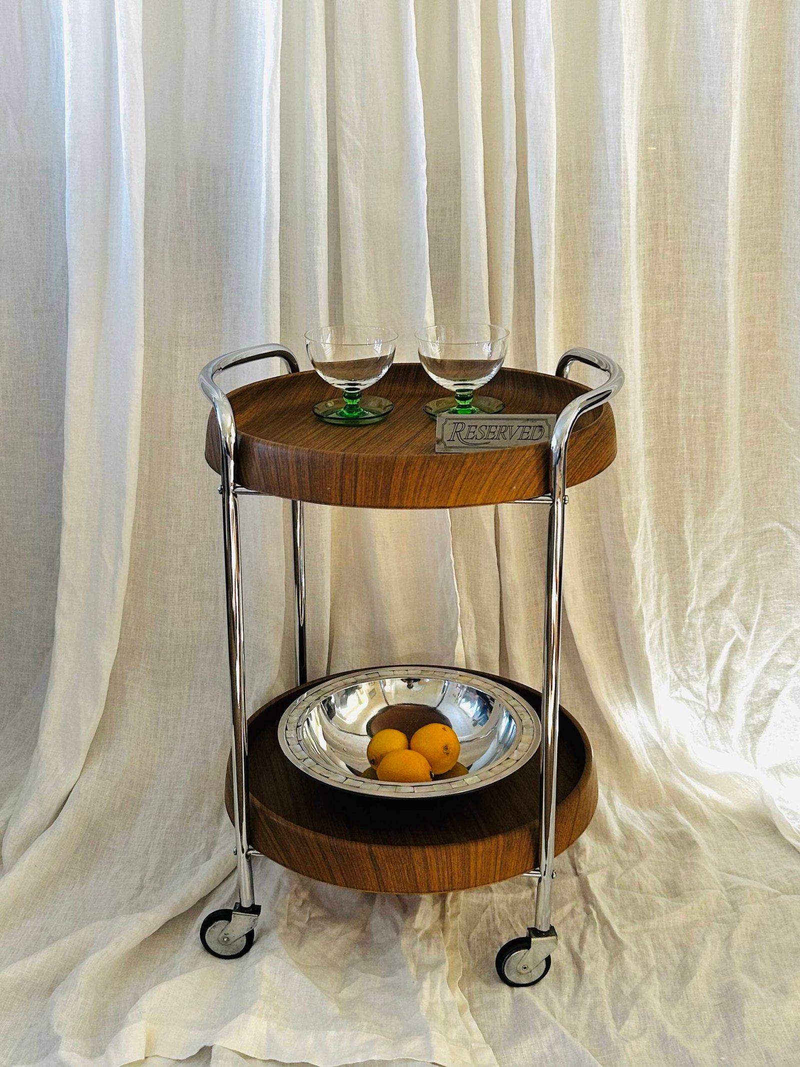 Vintage Two Tier Round Trolley