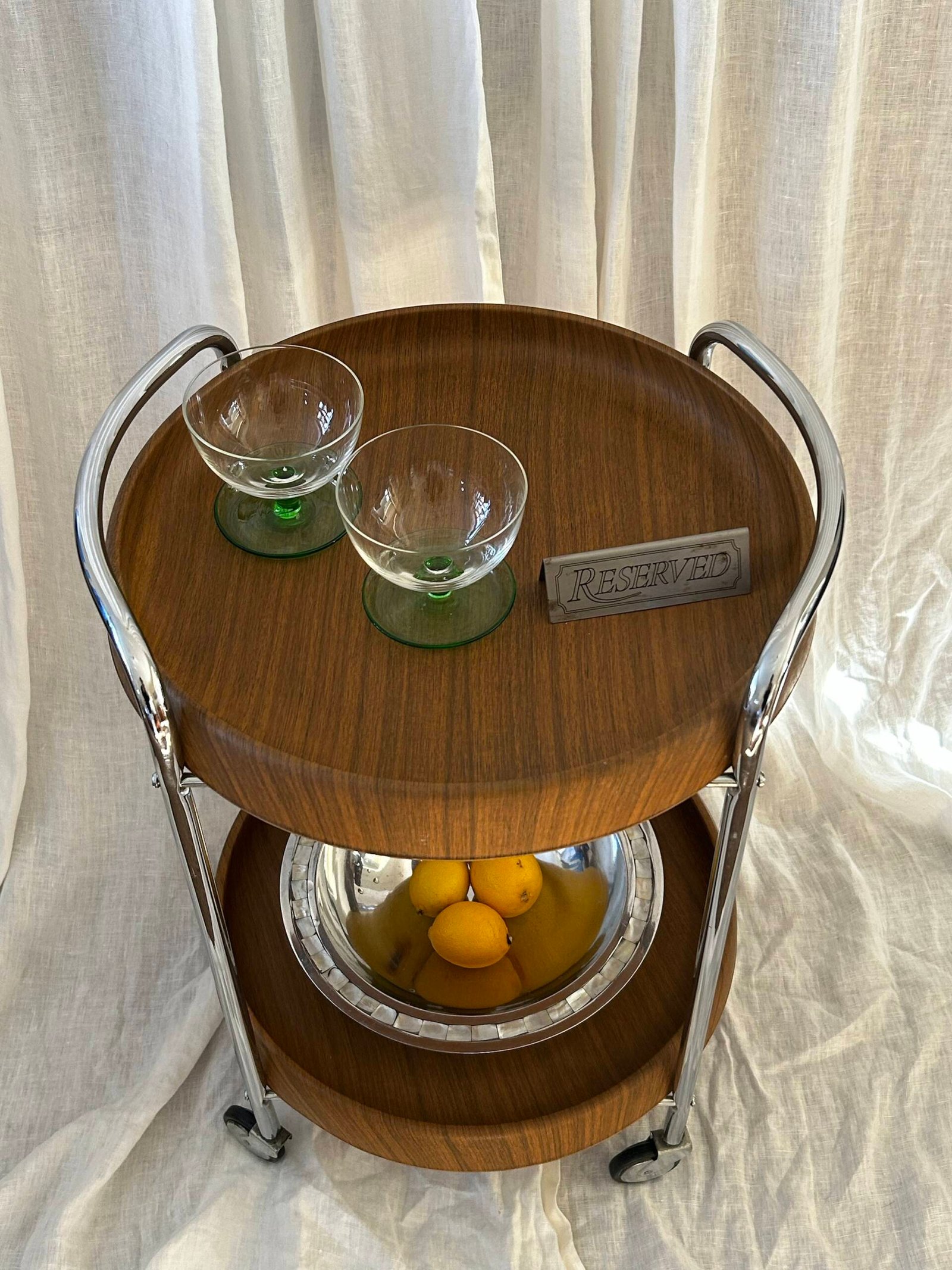 Vintage Two Tier Round Trolley - Image 2