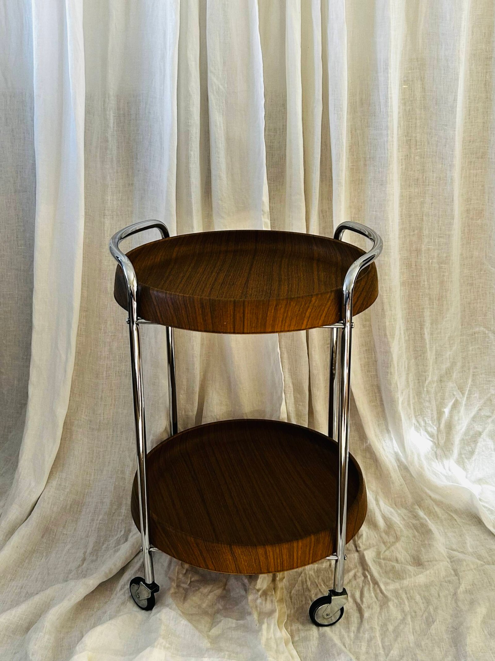 Vintage Two Tier Round Trolley - Image 3