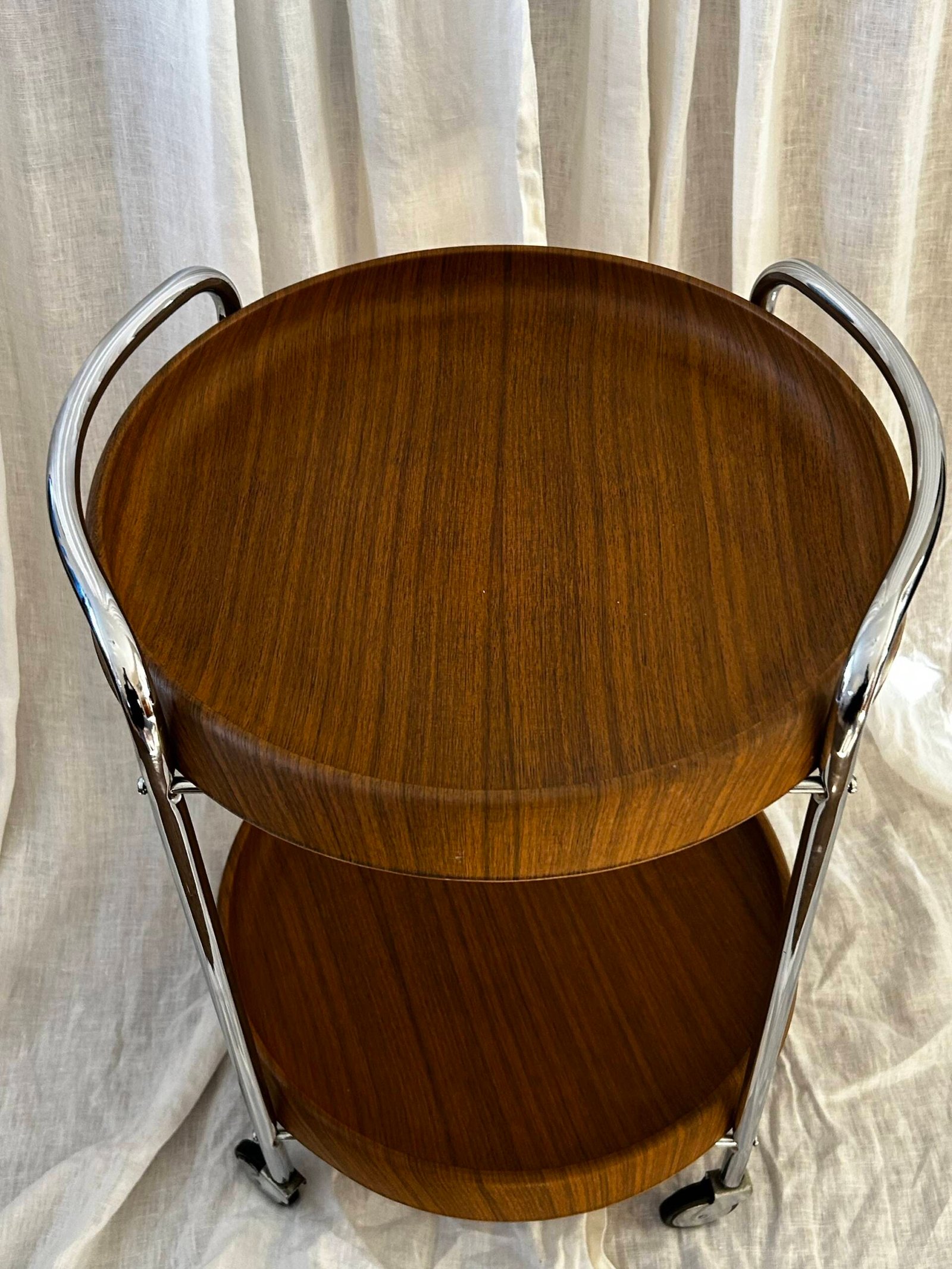 Vintage Two Tier Round Trolley - Image 4