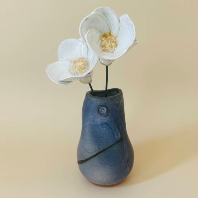 Mottled glazed studio vase