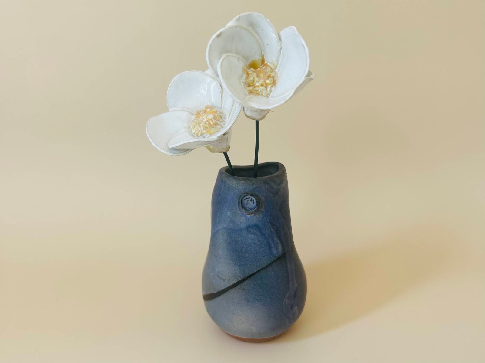 Mottled glazed studio vase