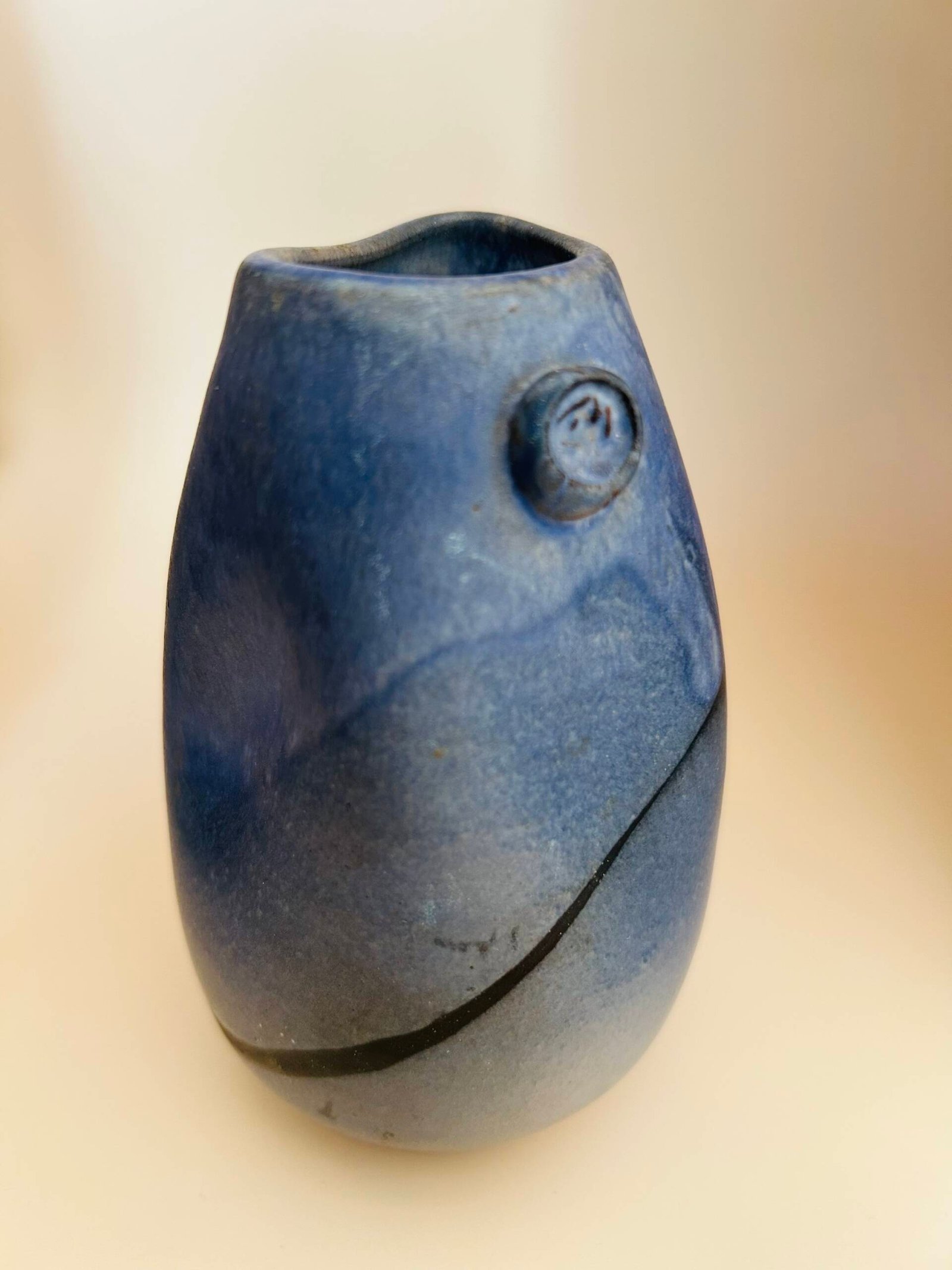 Mottled glazed studio vase - Image 4