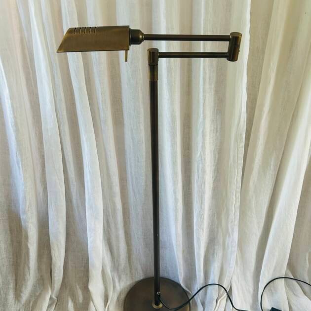 1970s Brass Pharmacy Floor Lamp