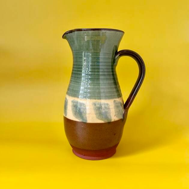 Hand-thrown wattisfield studio pottery jug
