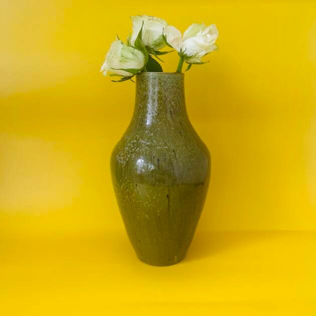 Vintage English Dicker Ware Pottery Vase