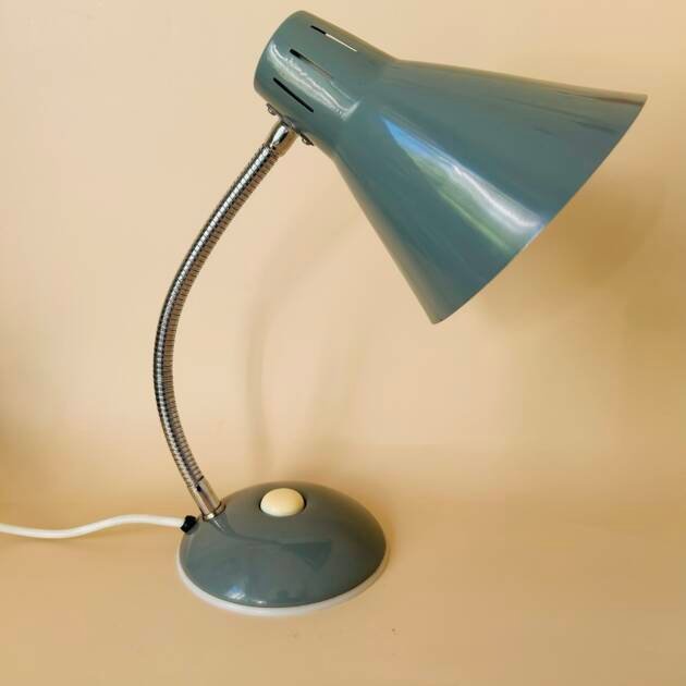Vintage Blue Gooseneck Desk Lamp