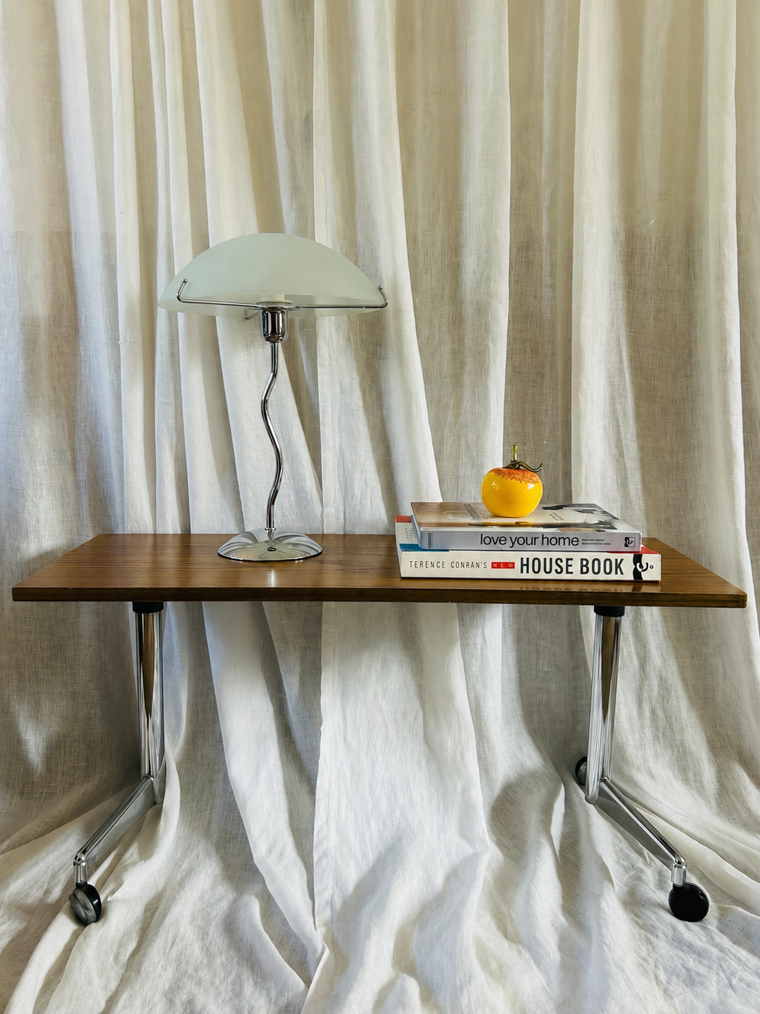 Vintage Chrome Rolling Table