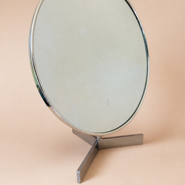 Sculptural Chrome Tripod Mirror