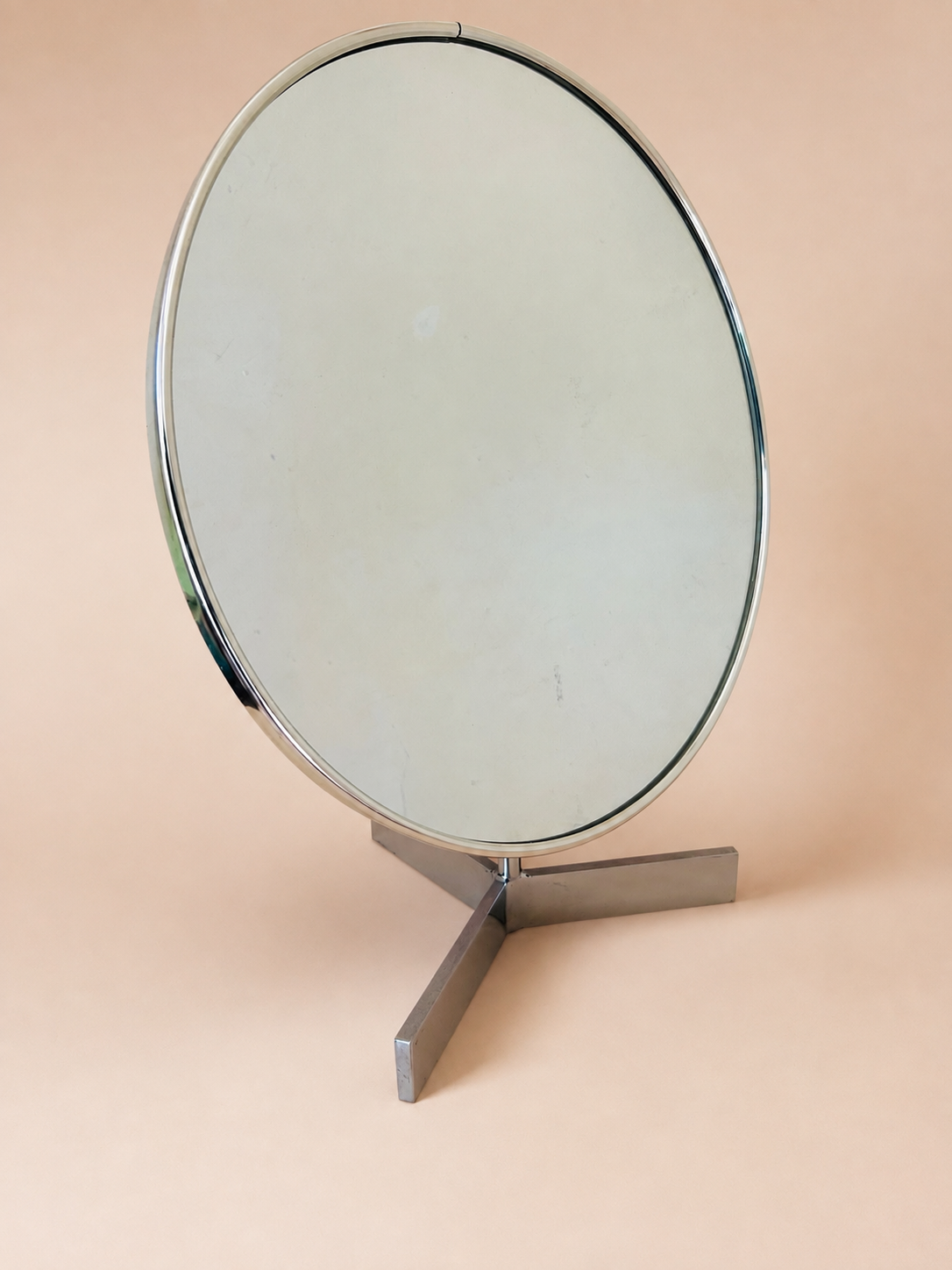 Sculptural Chrome Tripod Mirror