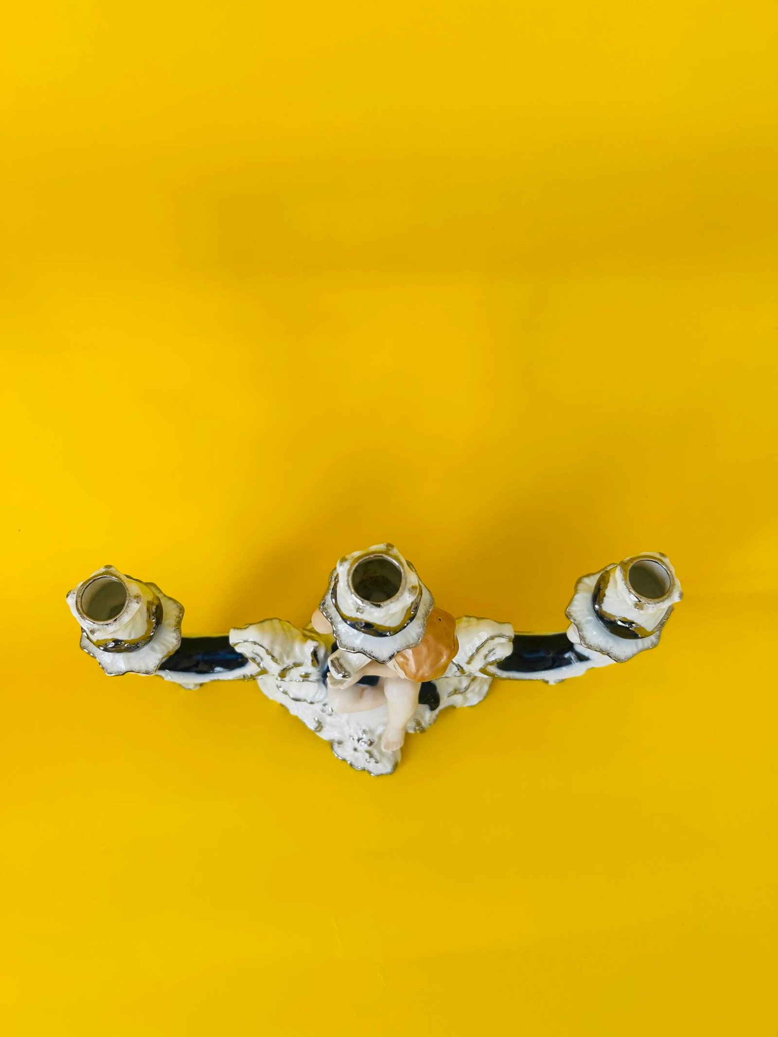 Porcelain Putto Figurine Candelabra - Image 5
