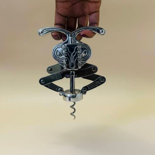 1990s ‘The Bug’ Chrome Mechanical Corkscrew