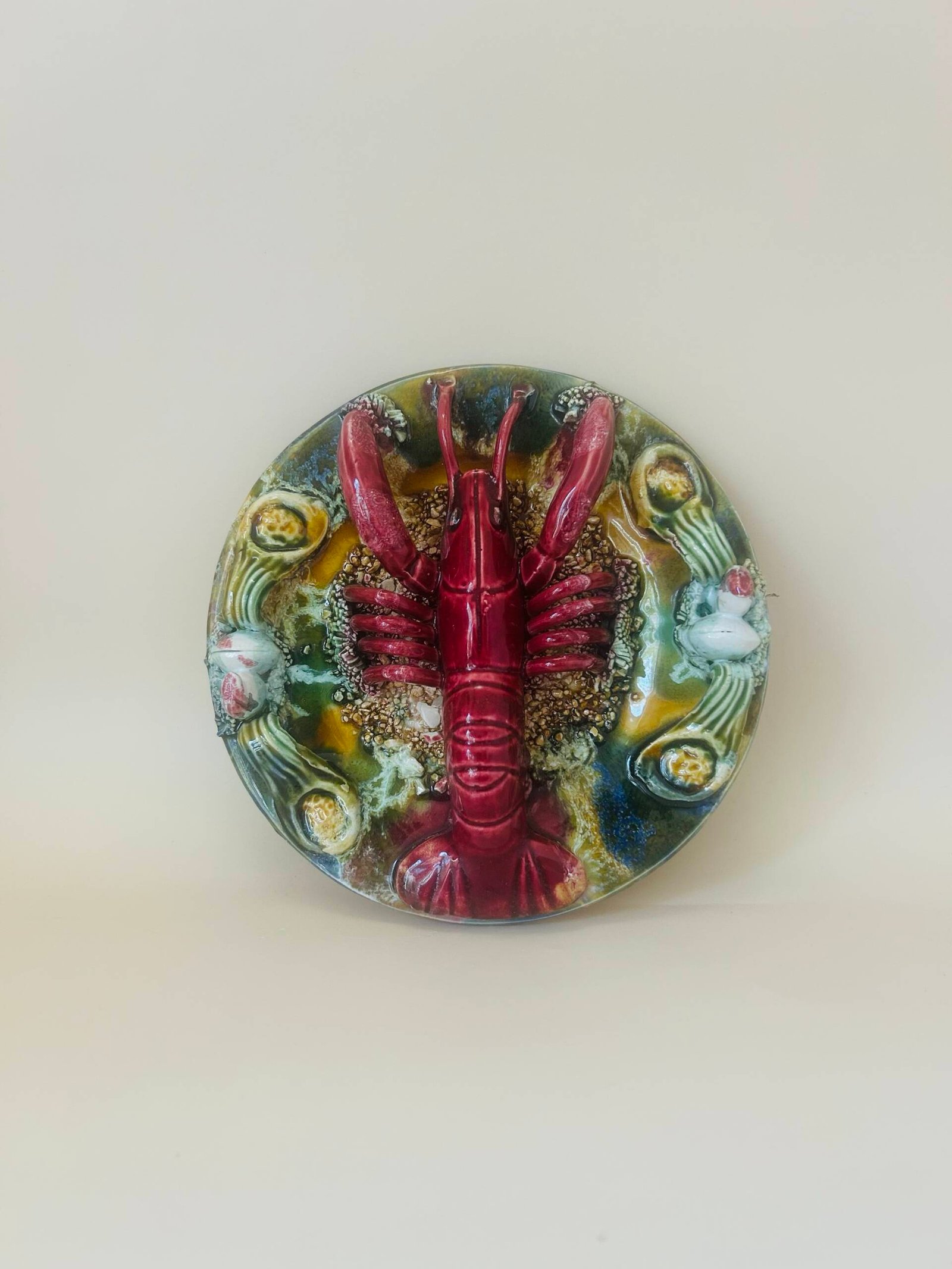 Vintage Majolica Lobster Serving Wall Platter - Image 2