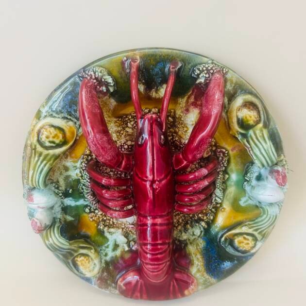 Vintage Majolica Lobster Serving Wall Platter