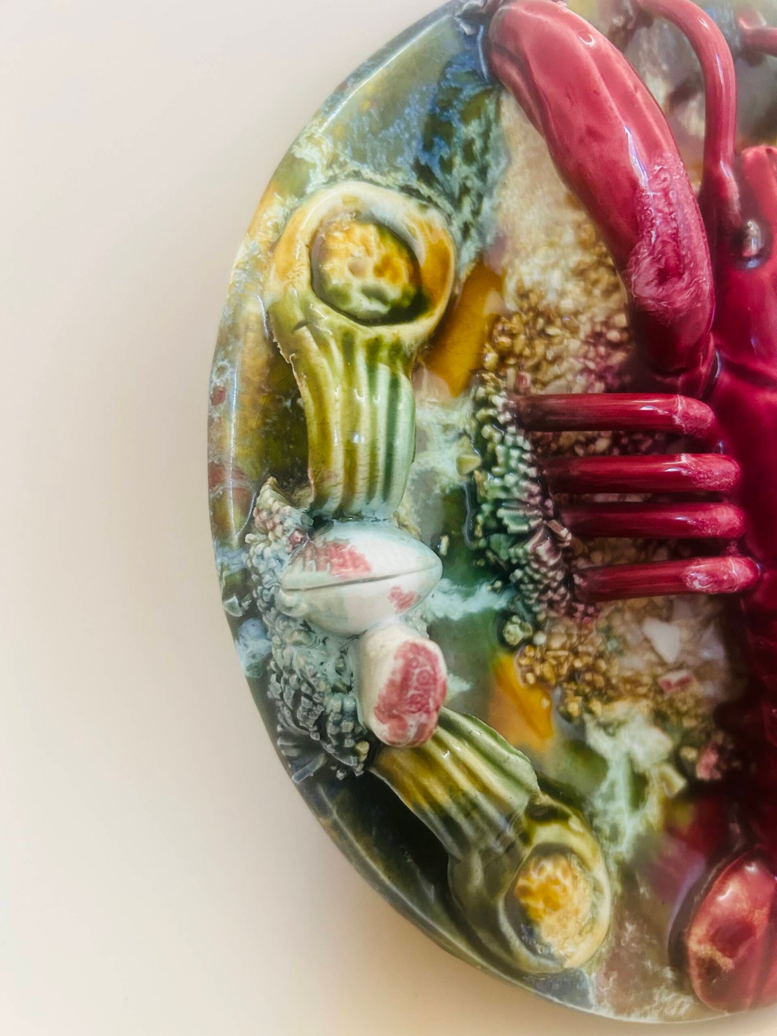 Vintage Majolica Lobster Serving Wall Platter - Image 6
