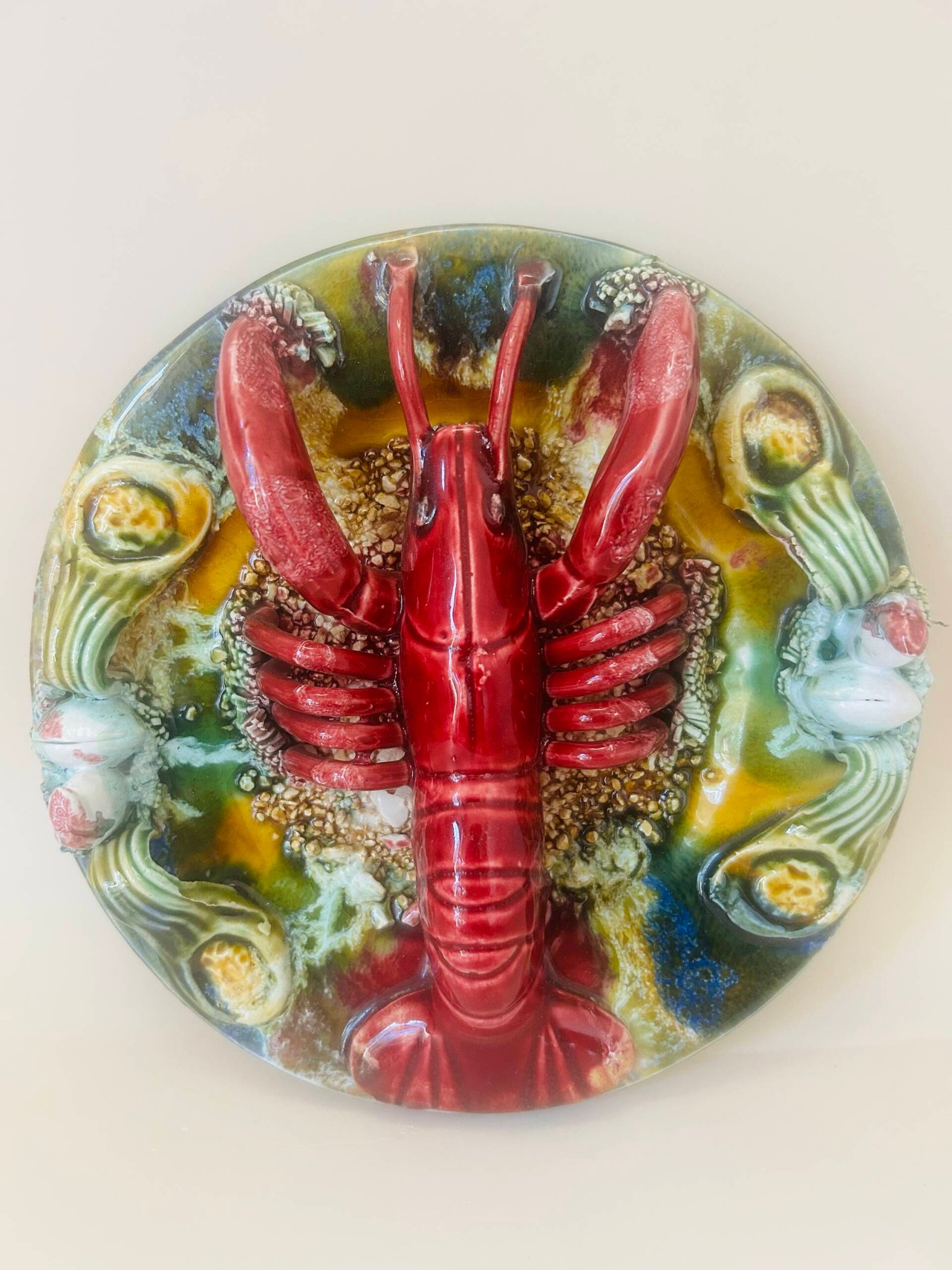 Vintage Majolica Lobster Serving Wall Platter - Image 3